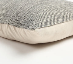 20" Beige and Gray Weave Cotton Throw Pillow Cover