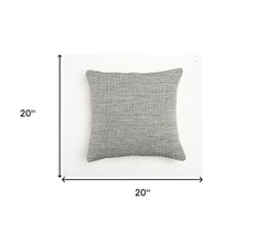 20" Beige and Gray Weave Cotton Throw Pillow Cover