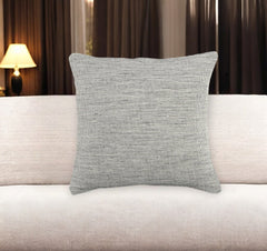 20" Beige and Gray Weave Cotton Throw Pillow Cover