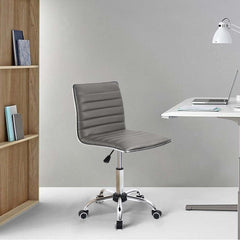 Mid Back Task Chair, Low Back Leather Swivel Office Chair, Vanity
