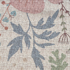 4' X 6' Gray and Pink Floral Power Loom Washable Non Skid Area Rug