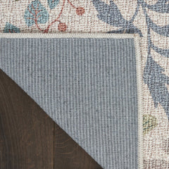 4' X 6' Gray and Pink Floral Power Loom Washable Non Skid Area Rug