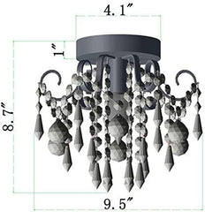 Small Crystal Chandelier Flush Mount Ceiling Light Fixtures Modern