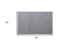 2' X 3' Gray Wool Striped Hand Woven Area Rug