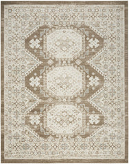 8' X 10' Brown Geometric Distressed Area Rug