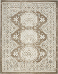 8' X 10' Brown Geometric Distressed Area Rug