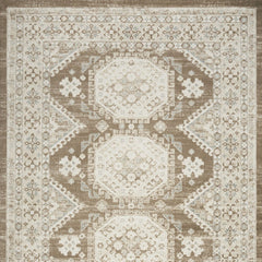 8' X 10' Brown Geometric Distressed Area Rug