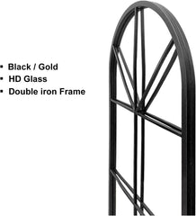 Large Arched Window Pane Mirror Floor, Wall Mount.