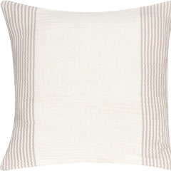 22" Blue Striped Cotton Throw Pillow