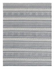 8' X 10' Light Gray and Dark Gray Geometric Hand Loomed Area Rug