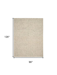 8' X 11' Ivory Tan and Gray Wool Geometric Area Rug