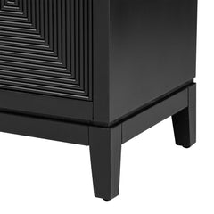 Sleek Storage Cabinet Sideboard Buffet with Vertical Line
