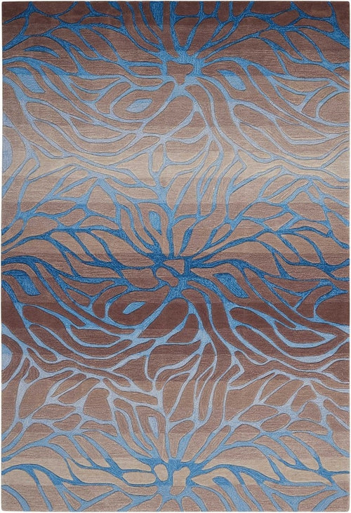 4' X 6' Gray and Blue Abstract Area Rug