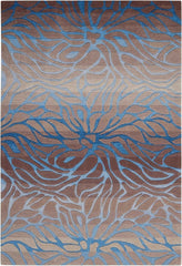 4' X 6' Gray and Blue Abstract Area Rug