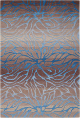 4' X 6' Gray and Blue Abstract Area Rug