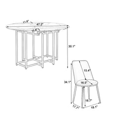 Space-Saving 5-Piece Extendable Kitchen Dining Table Set for Small