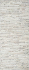 2' X 5' Gray and Beige Geometric Distressed Area Rug