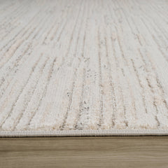 2' X 5' Gray and Beige Geometric Distressed Area Rug