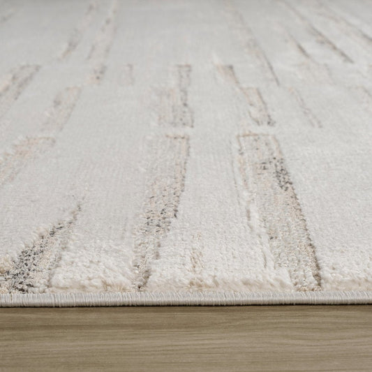4' X 6' Gray and Beige Geometric Distressed Area Rug