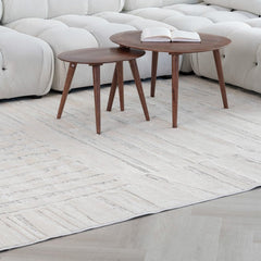4' X 6' Gray and Beige Geometric Distressed Area Rug