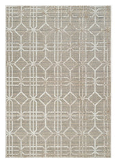 4' X 6' Beige and Brown Abstract Distressed Area Rug