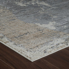 4' X 6' Gray and Cream Abstract Distressed Area Rug
