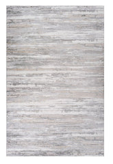 5' X 8' Beige and Gray Abstract Worn Faded Area Rug