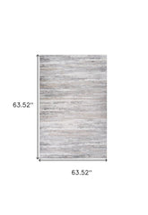 5' X 8' Beige and Gray Abstract Worn Faded Area Rug