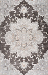 8' X 11' Gray and Brown Southwestern Distressed Area Rug