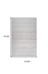 4' X 6' Gray and Cream Abstract Distressed Area Rug