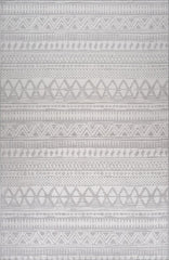 8' X 11' Gray and Cream Abstract Distressed Area Rug