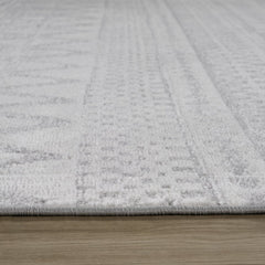 8' X 11' Gray and Cream Abstract Distressed Area Rug