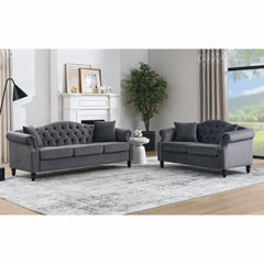 3-seater + 2-seater Combination sofa.Grey Velvet