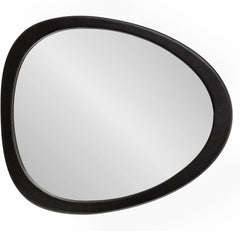 Mckinder Mid-Century Asymmetrical Wood Wall Mirror, 24 X 28, Black,