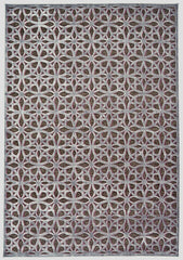 10' X 13' Purple Brown and Gray Geometric Power Loom Area Rug