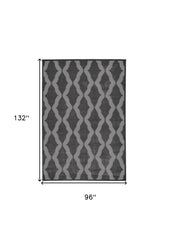 8' X 11' Gray and Brown Geometric Power Loom Area Rug