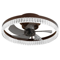 Ceiling Fans with Lights, Minimalist Ring Led Chandelier Fan with
