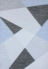 8' X 11' Blue and Gray Geometric Area Rug