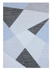 8' X 11' Blue and Gray Geometric Area Rug