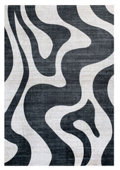 7' X 10' Black and White Zebra Print Area Rug