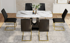 Table and chair set, modern and minimalist dining table, imitation