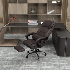 High Back Massage Office Chair with 6 Vibration Points, PU Leather