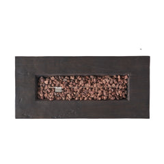 CUSTER Rectangular MGO Fire Pit 50,000 BTU Brown Magnesium Oxide 45