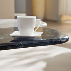 Faux Marble Coffee Tables Accent Tea Tables with Gold Metal Foot for