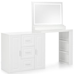 59' Makeup Vanity Desk with Mirror, Vanity Mirror with Lights,