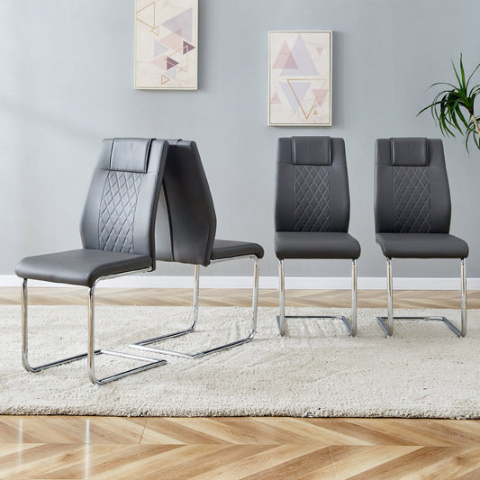 Modern Dining Chairs with Faux Leather Padded Seat Dining Living Room