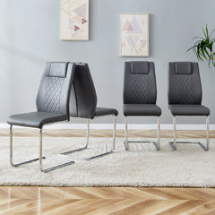 Modern Dining Chairs with Faux Leather Padded Seat Dining Living Room