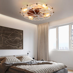 Low Profile Caged Ceiling Fan with Lights Remote Control, Embedded
