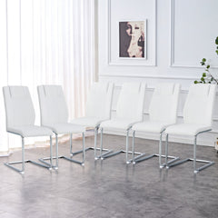 Modern Dining Chairs with Faux Leather Padded Seat Upholstered Chair