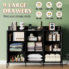Dresser TV Stand for 55 Inch, Led Dresser for Bedroom, Black Dressers